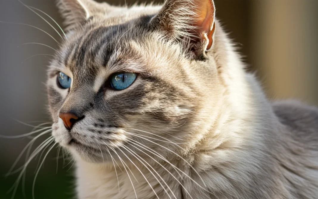 A beautiful portrait of a senior cat