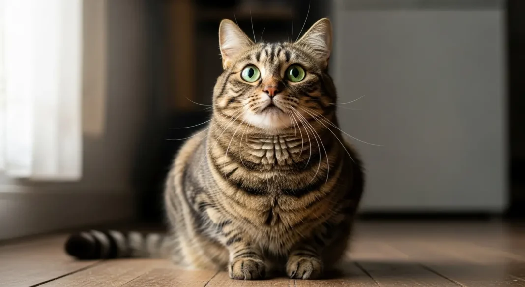 A cat staring intently at Nothing